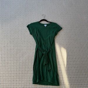 Jcrew Forest Green Tie-Waist T-Shirt Dress